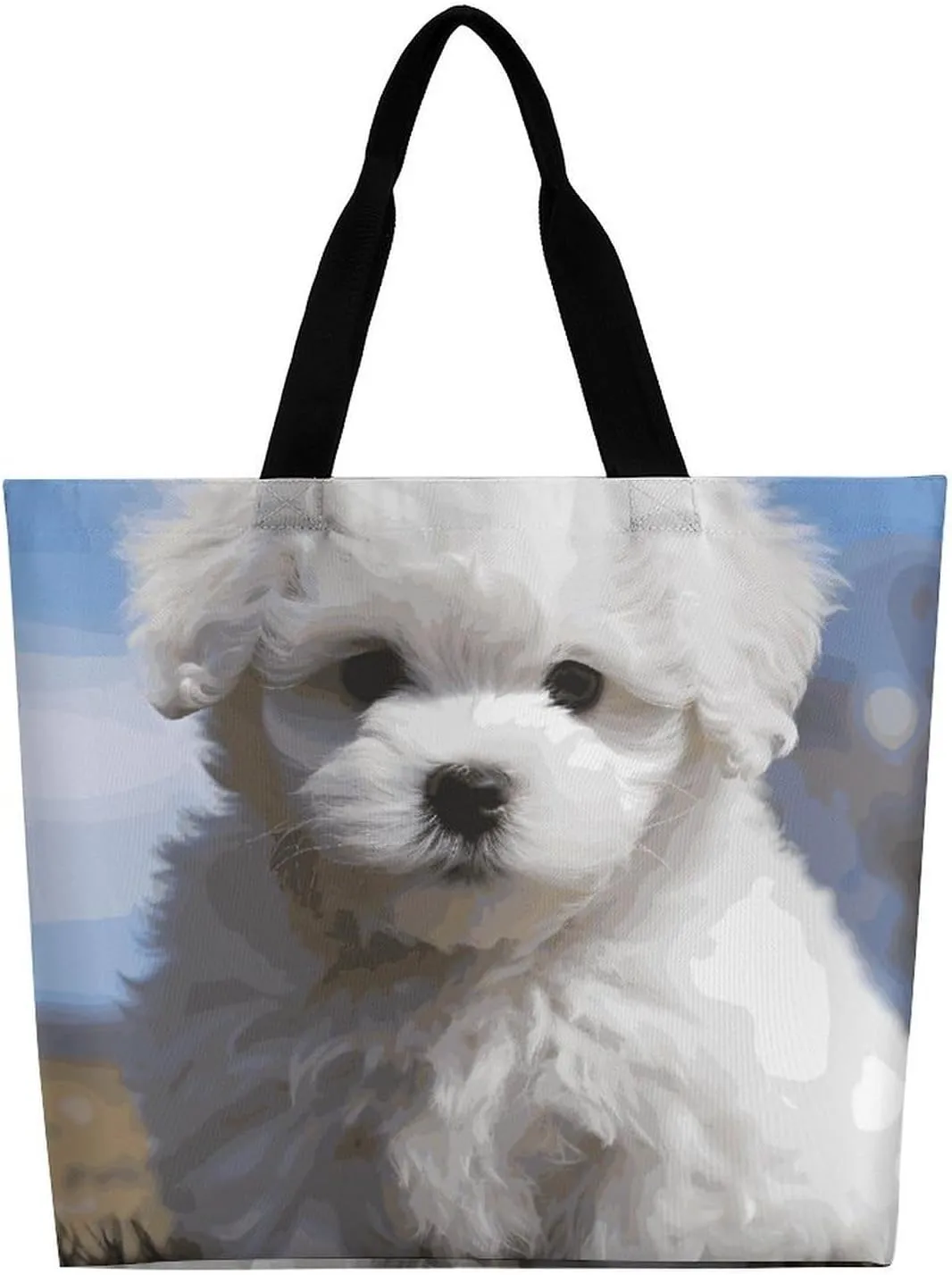 Ice Cream And Waffle Pattern Tote Bags, Reusable Grocery Bags, Large Shopping Bag, Shoulder Bag for Women
