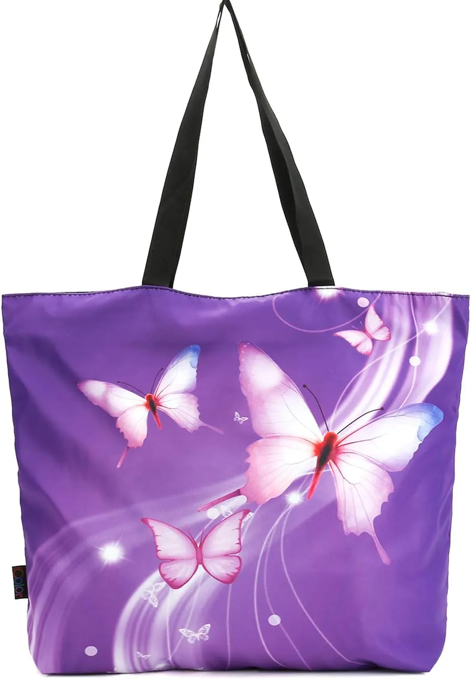 ICOLOR Gym Shopping Bag Tote Handle, Reusable Travel Shoulder Case Bag with Zipper, Picnic Beach Work Daily Use Shopper Tote