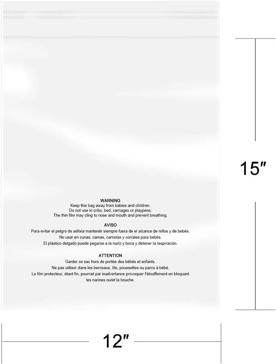 iMailer - 12" x 18"(1000 Counts) - Poly Bags with Suffocation Warning Self Seal 1.6 Mil for Clothing, Shirts, Packaging - Permanent Adhesive