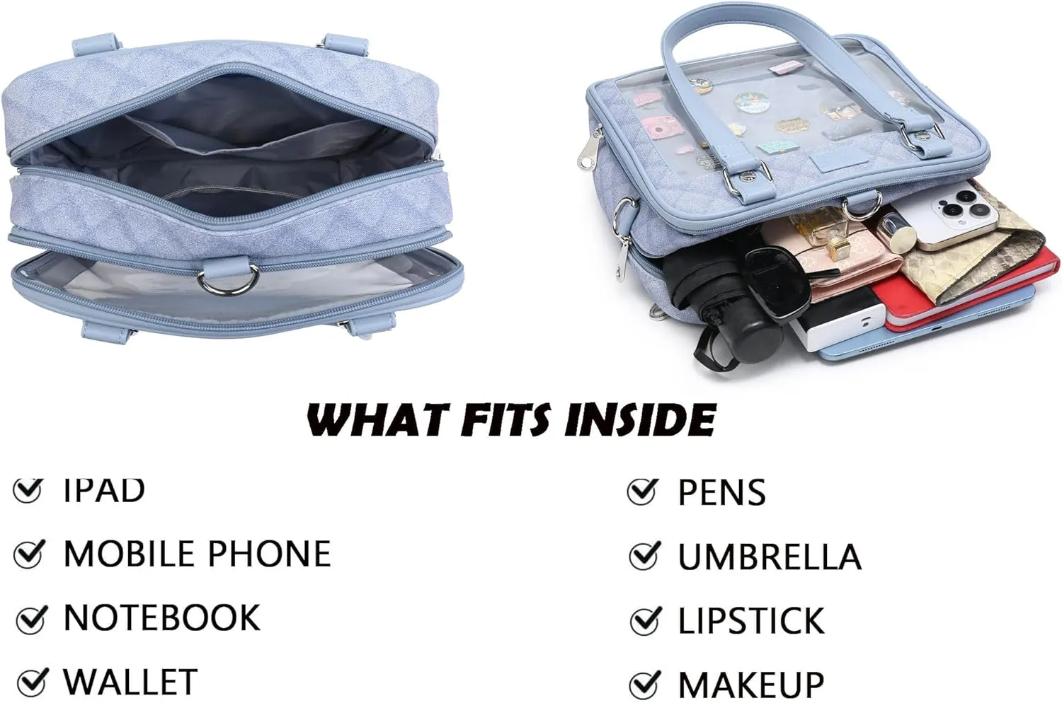 Imitation Denim PU Ita Bag Backpack Crossbody Bag Satchel Messenger Shoulder Bag for Pins Display