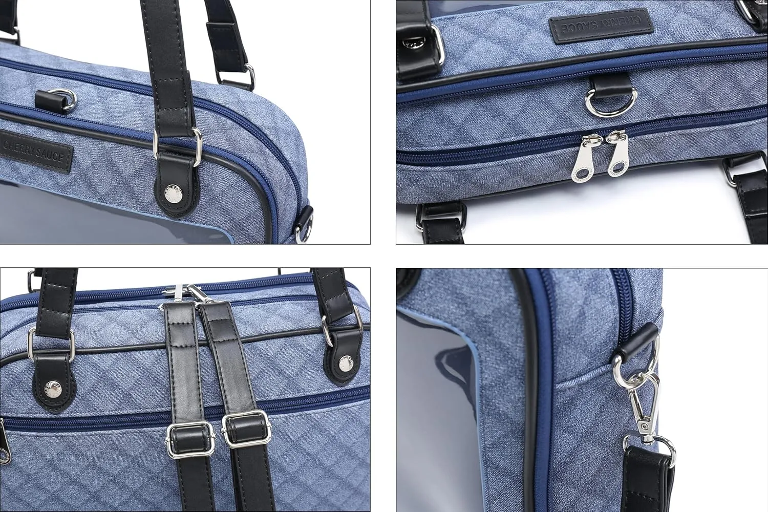 Imitation Denim PU Ita Bag Backpack Crossbody Bag Satchel Messenger Shoulder Bag for Pins Display