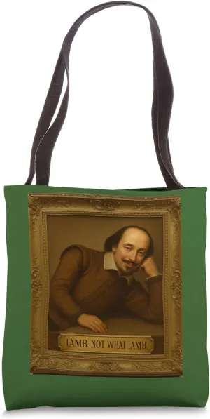 Imitation Portrait Painting Shakespeare Iamb Fake Quotation Tote Bag