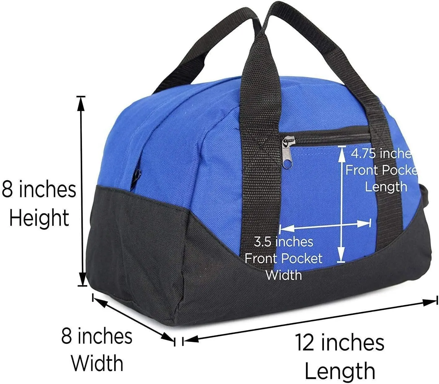 ImpecGear 12" Duffel Duffle Travel Sports Gym Bags Mini Carry-on Luggage Small Supply Bag (Royal)