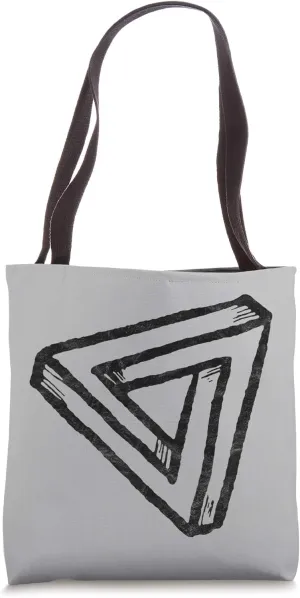 Impossible Geometry Futuristic Distressed Triangle Sketch Tote Bag