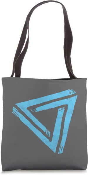 Impossible Geometry Futuristic Distressed Triangle Sketch Tote Bag