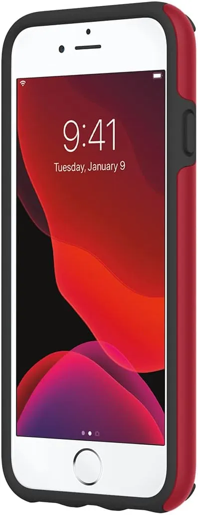Incipio Duo Case for iPhone SE (2022/2020), 8, 7, 6, 6s – Dual-Layer Slim Protective Case with 12ft Drop Protection, Scratch-Resistant Finish, Wireless Charging Compatible - Red