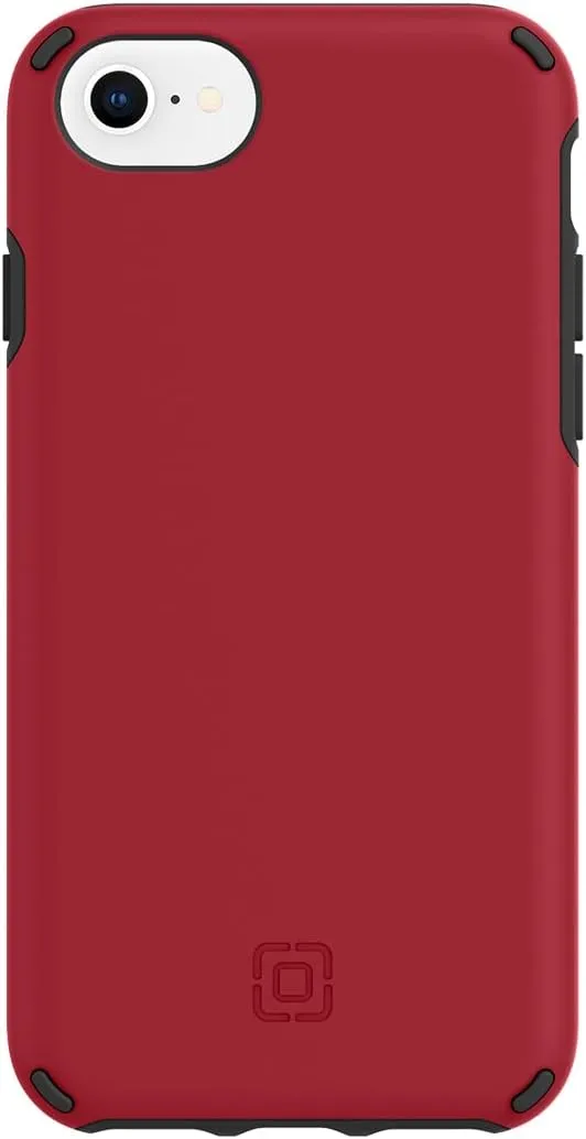 Incipio Duo Case for iPhone SE (2022/2020), 8, 7, 6, 6s – Dual-Layer Slim Protective Case with 12ft Drop Protection, Scratch-Resistant Finish, Wireless Charging Compatible - Red