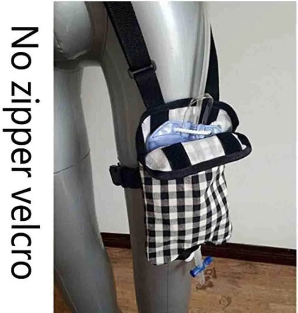 Incontinence Kit, Catheter Bag Holder Covers Drainage Bag Urine Catheter Leg Support Kit with Adjustable Shoulder Strap for Patients and Elderly