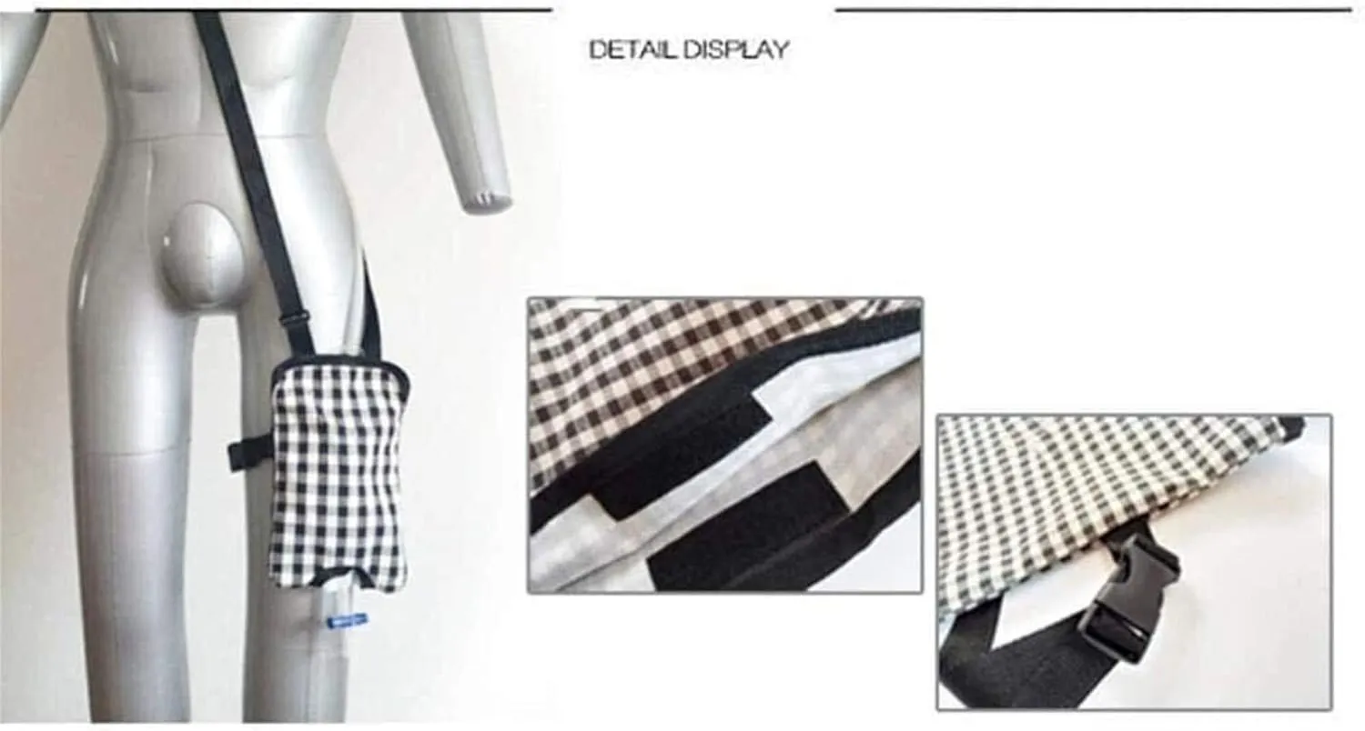 Incontinence Kit, Catheter Bag Holder Covers Drainage Bag Urine Catheter Leg Support Kit with Adjustable Shoulder Strap for Patients and Elderly
