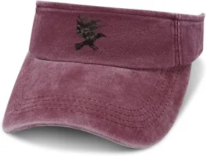 Ink Raven Unisex Sport Sun Visor Hats Adjustable Empty Top Baseball Cap Travel Cotton Denim Hat