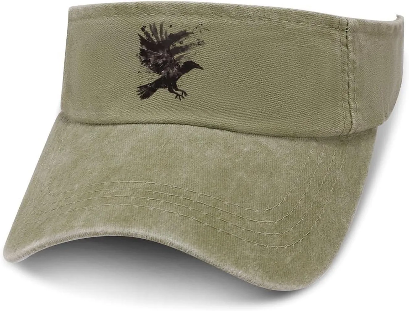 Ink Raven Unisex Sport Sun Visor Hats Adjustable Empty Top Baseball Cap Travel Cotton Denim Hat