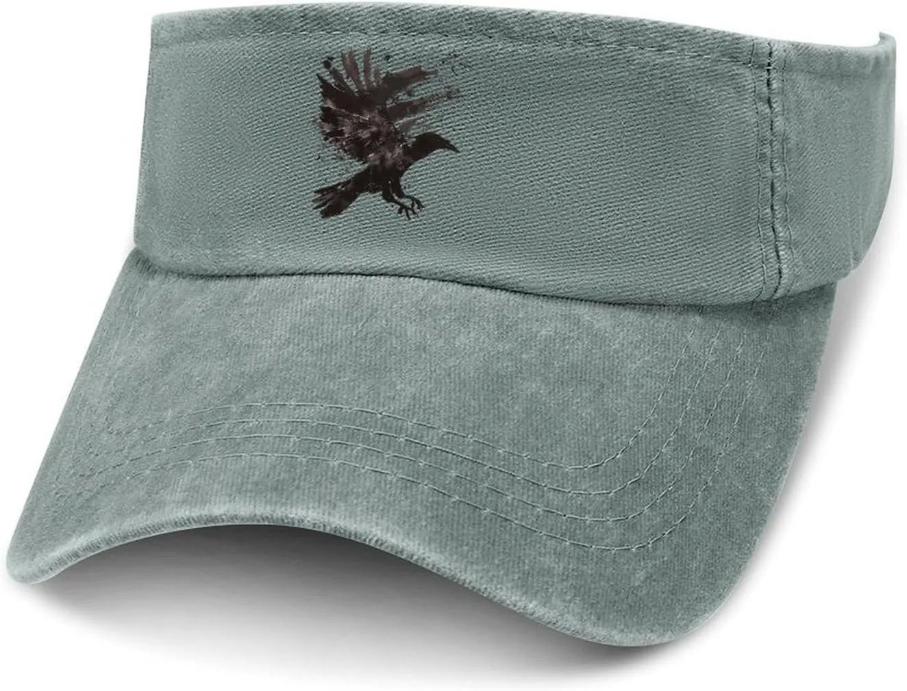 Ink Raven Unisex Sport Sun Visor Hats Adjustable Empty Top Baseball Cap Travel Cotton Denim Hat