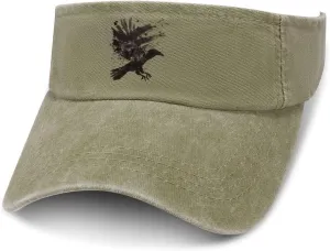 Ink Raven Unisex Sport Sun Visor Hats Adjustable Empty Top Baseball Cap Travel Cotton Denim Hat