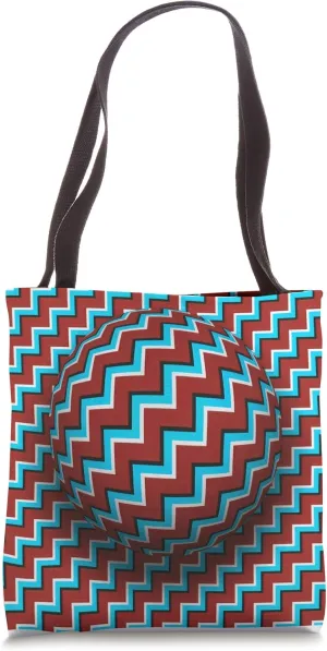Insane Optical Illusion Crazy Vibrant Color Geometric Design Tote Bag