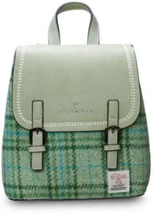 Islander Harris tweed The Mini Jura Backpack - Mint Check
