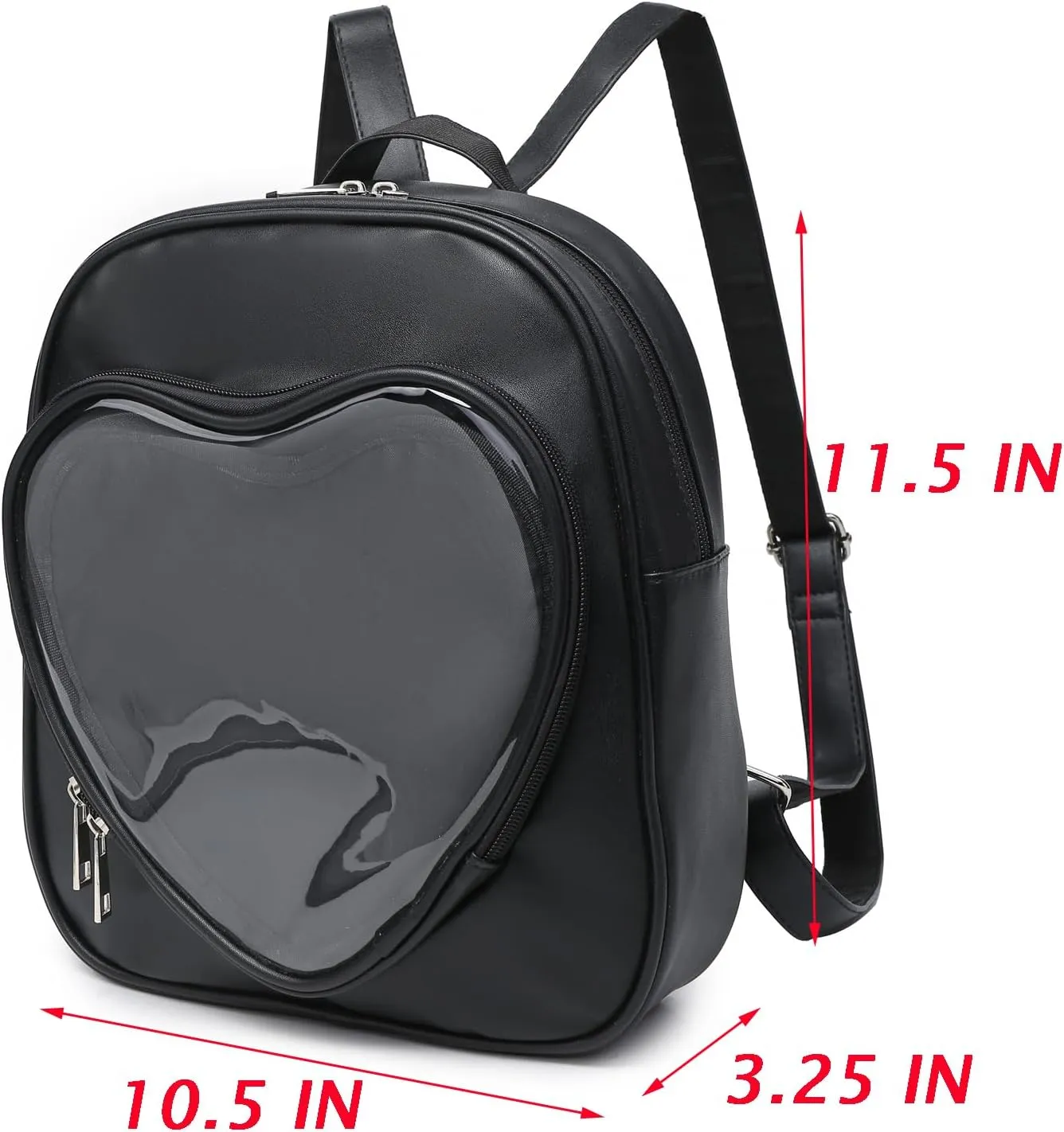 Ita Bag Backpack PU Leather Heart Shaped Purse JK Uniform Bags for Anime Pins Display
