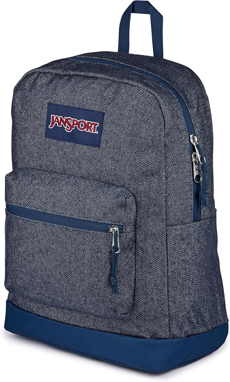 JanSport Cross Town Plus Remix Backpack - Padded Back Panel, Laptop Sleeve, and Front Pocket Organizer - Indigo Denim