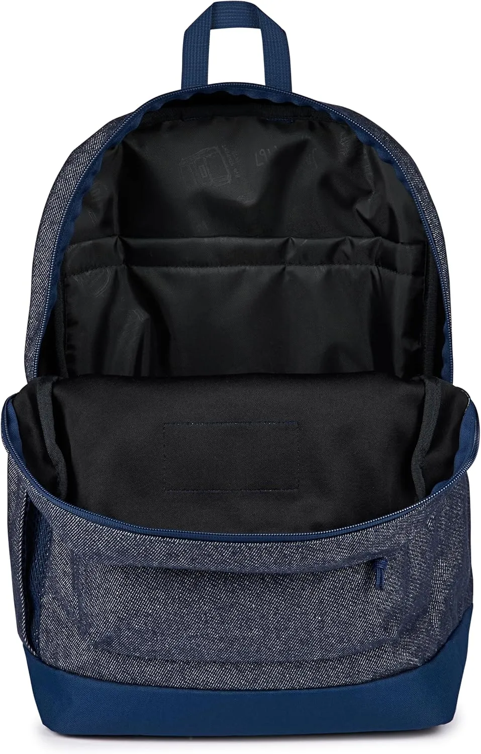 JanSport Cross Town Plus Remix Backpack - Padded Back Panel, Laptop Sleeve, and Front Pocket Organizer - Indigo Denim