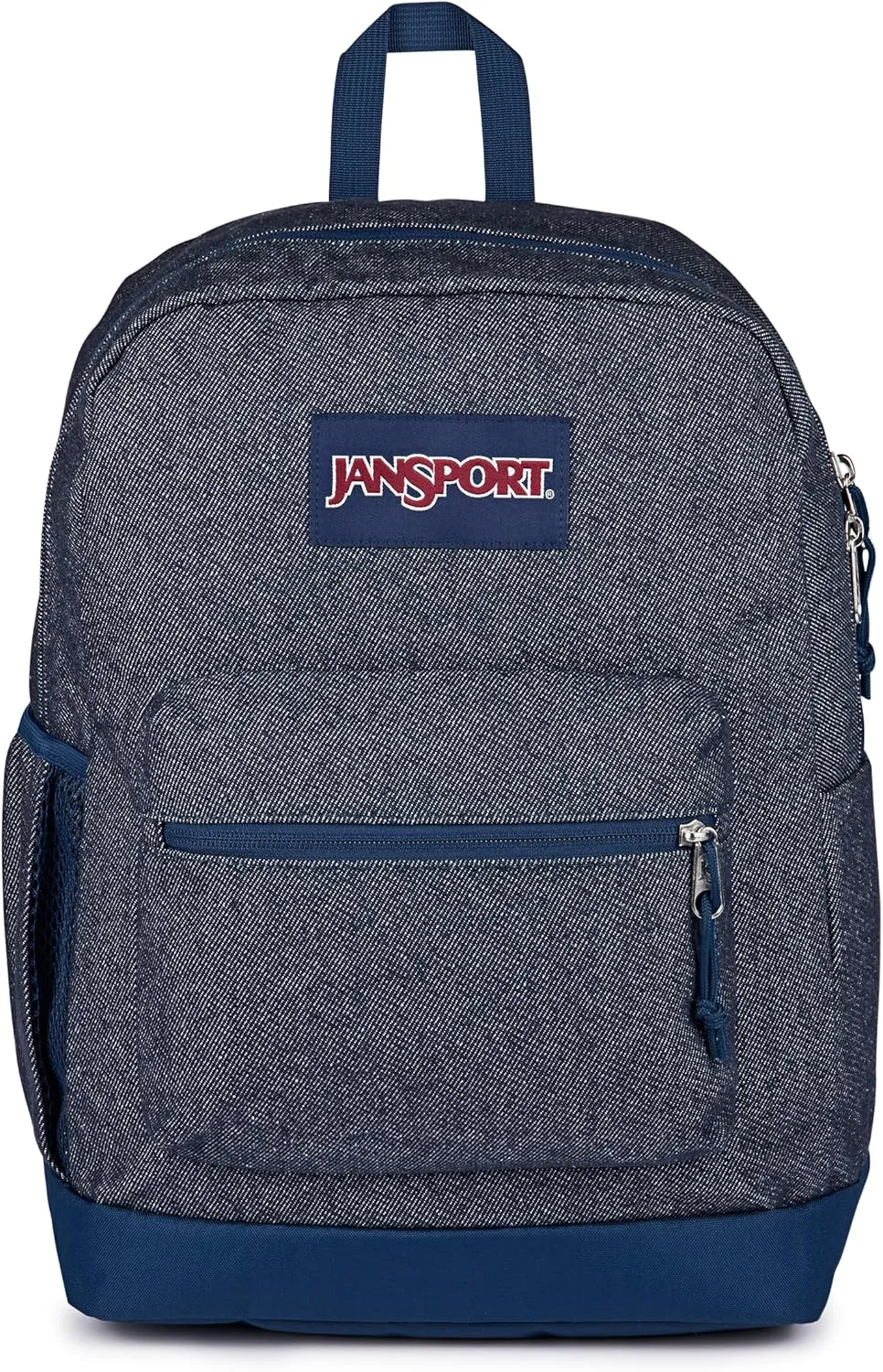 JanSport Cross Town Plus Remix Backpack - Padded Back Panel, Laptop Sleeve, and Front Pocket Organizer - Indigo Denim
