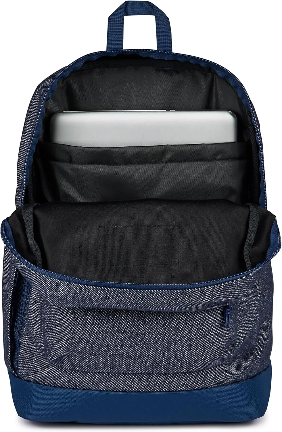 JanSport Cross Town Plus Remix Backpack - Padded Back Panel, Laptop Sleeve, and Front Pocket Organizer - Indigo Denim