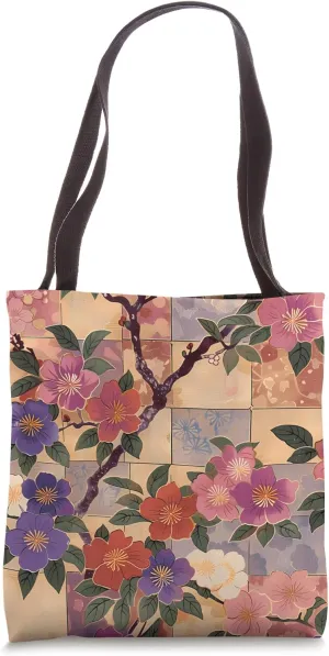 Japanese Pastel Block Art Pattern Tote Bag