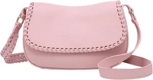 JEN & CO. Daia Whipstitch Flapover Crossbody Bag Vegan Leather Purses Shoulder Handbag for Women