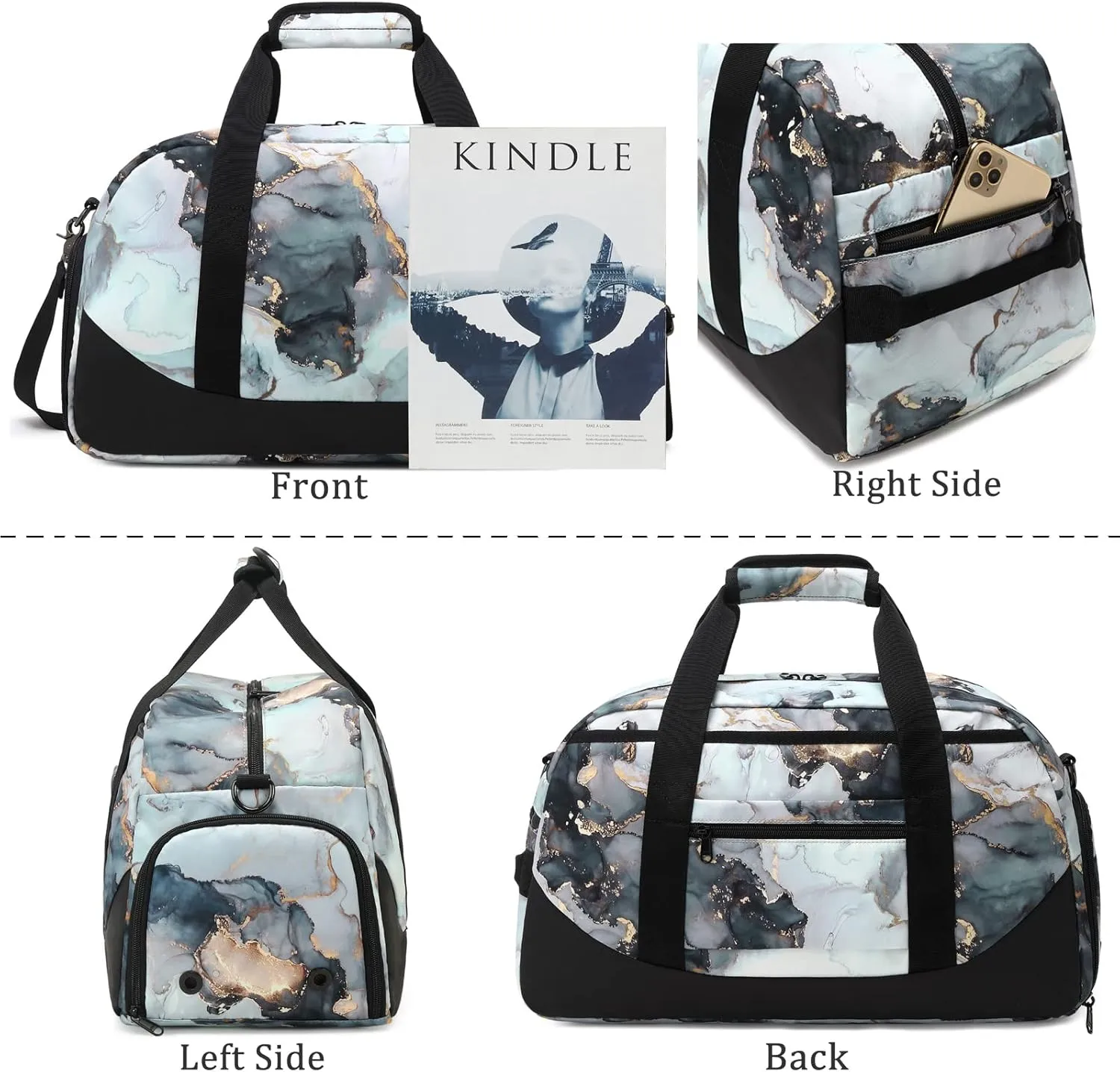 JIANYA Kids Overnight Duffle Bag Girls Boys Sport Gym Bag with Shoe Compartment & Wet Pocket, Carry On Weekender Travel Bag for Kid Girl Boy