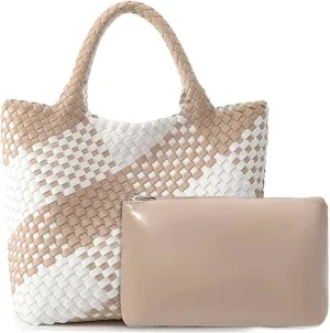 JINMANXUE Fashion Woven Bag Shopper Bag Travel Handbags and Purses Women Tote Bag Large Capacity Shoulder Bags