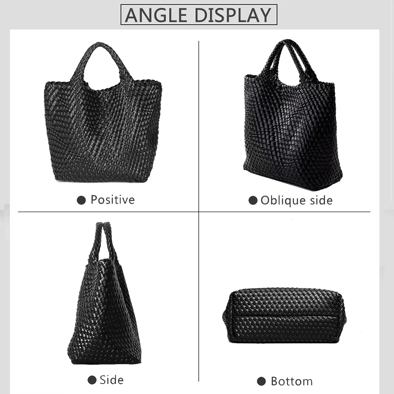 JINMANXUE Fashion Woven Bag Shopper Bag Travel Handbags and Purses Women Tote Bag Large Capacity Shoulder Bags