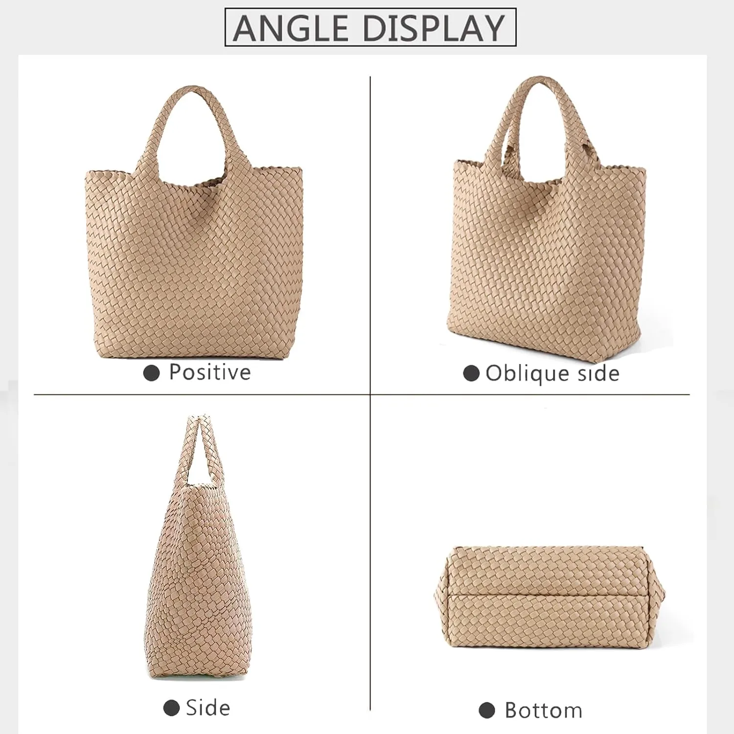 JINMANXUE Fashion Woven Bag Shopper Bag Travel Handbags and Purses Women Tote Bag Large Capacity Shoulder Bags