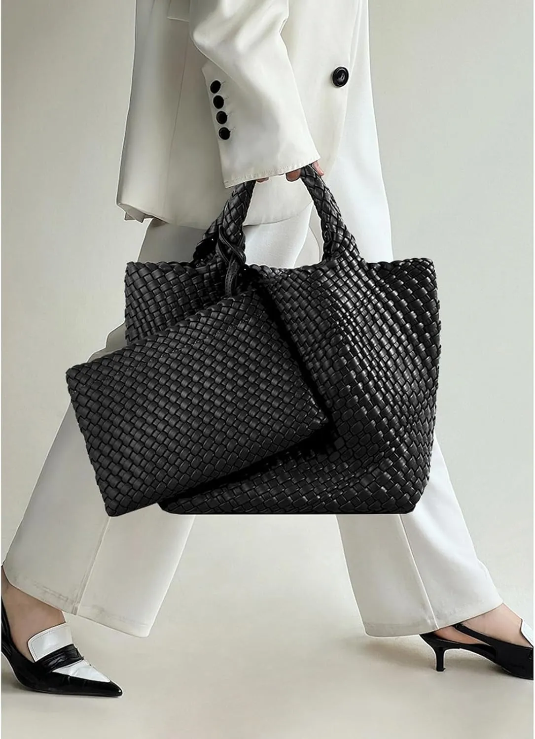 JINMANXUE Fashion Woven Bag Shopper Bag Travel Handbags and Purses Women Tote Bag Large Capacity Shoulder Bags