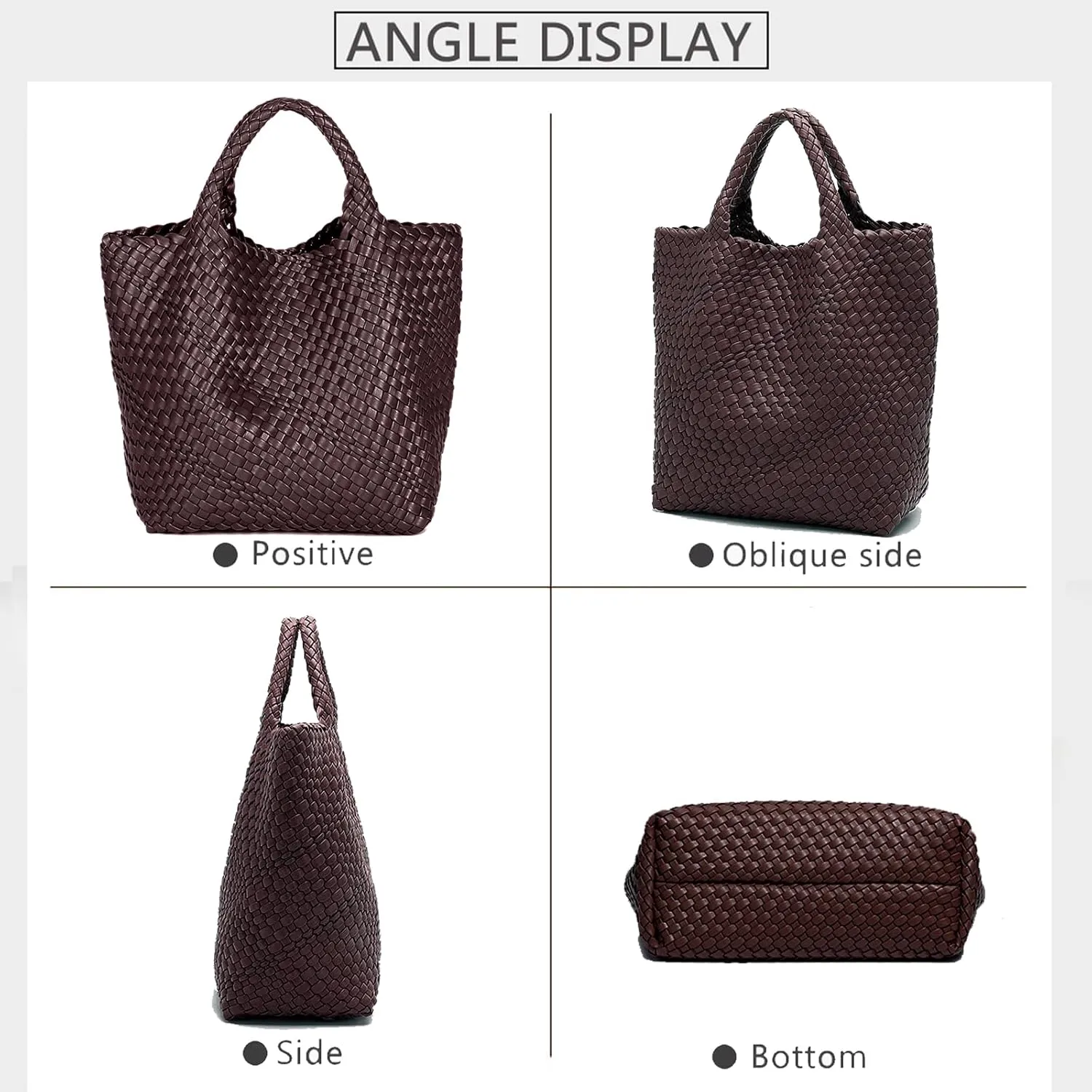 JINMANXUE Fashion Woven Bag Shopper Bag Travel Handbags and Purses Women Tote Bag Large Capacity Shoulder Bags