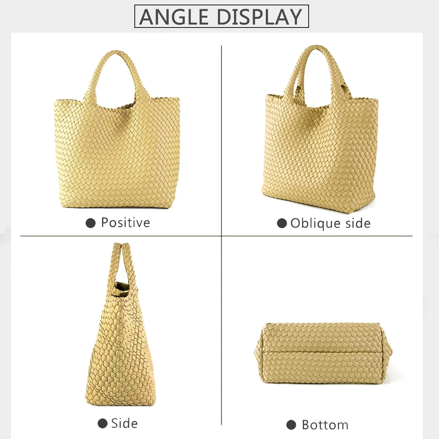 JINMANXUE Fashion Woven Bag Shopper Bag Travel Handbags and Purses Women Tote Bag Large Capacity Shoulder Bags