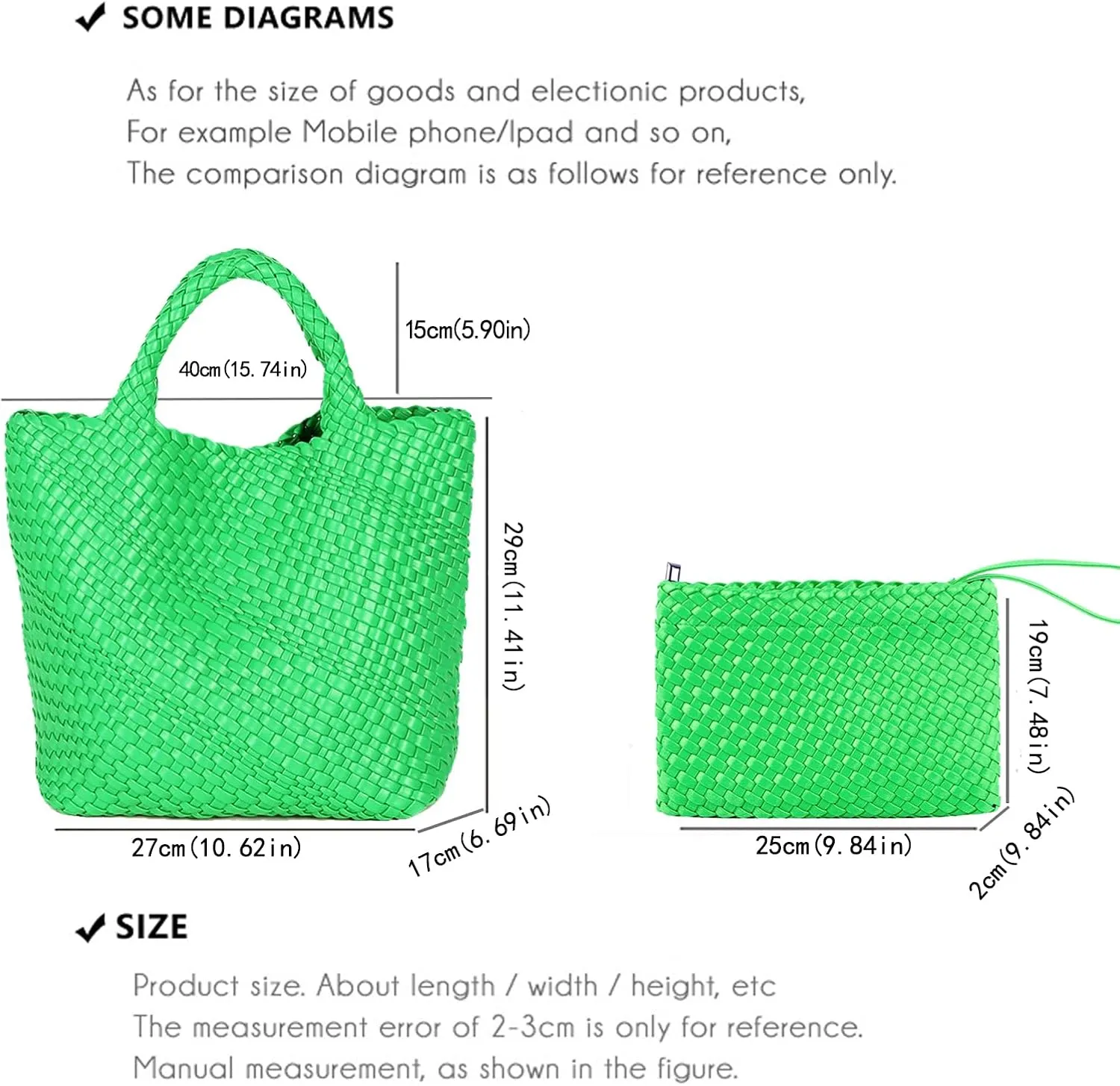 JINMANXUE Fashion Woven Bag Shopper Bag Travel Handbags and Purses Women Tote Bag Large Capacity Shoulder Bags