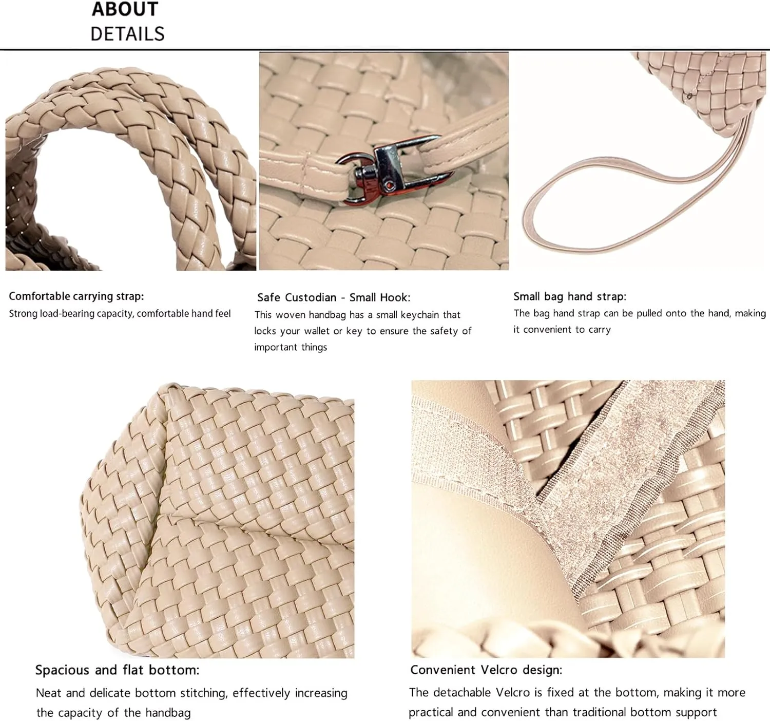 JINMANXUE Fashion Woven Bag Shopper Bag Travel Handbags and Purses Women Tote Bag Large Capacity Shoulder Bags