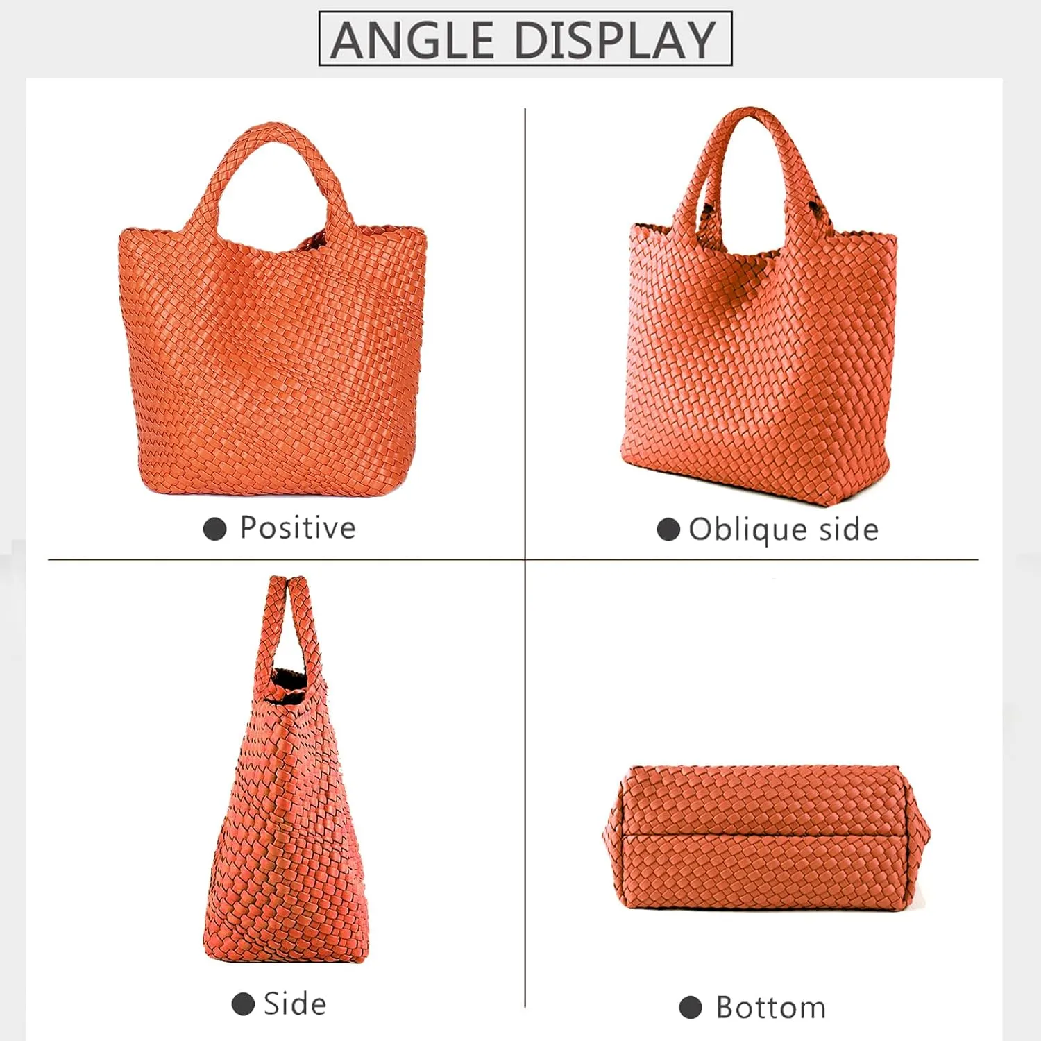 JINMANXUE Fashion Woven Bag Shopper Bag Travel Handbags and Purses Women Tote Bag Large Capacity Shoulder Bags