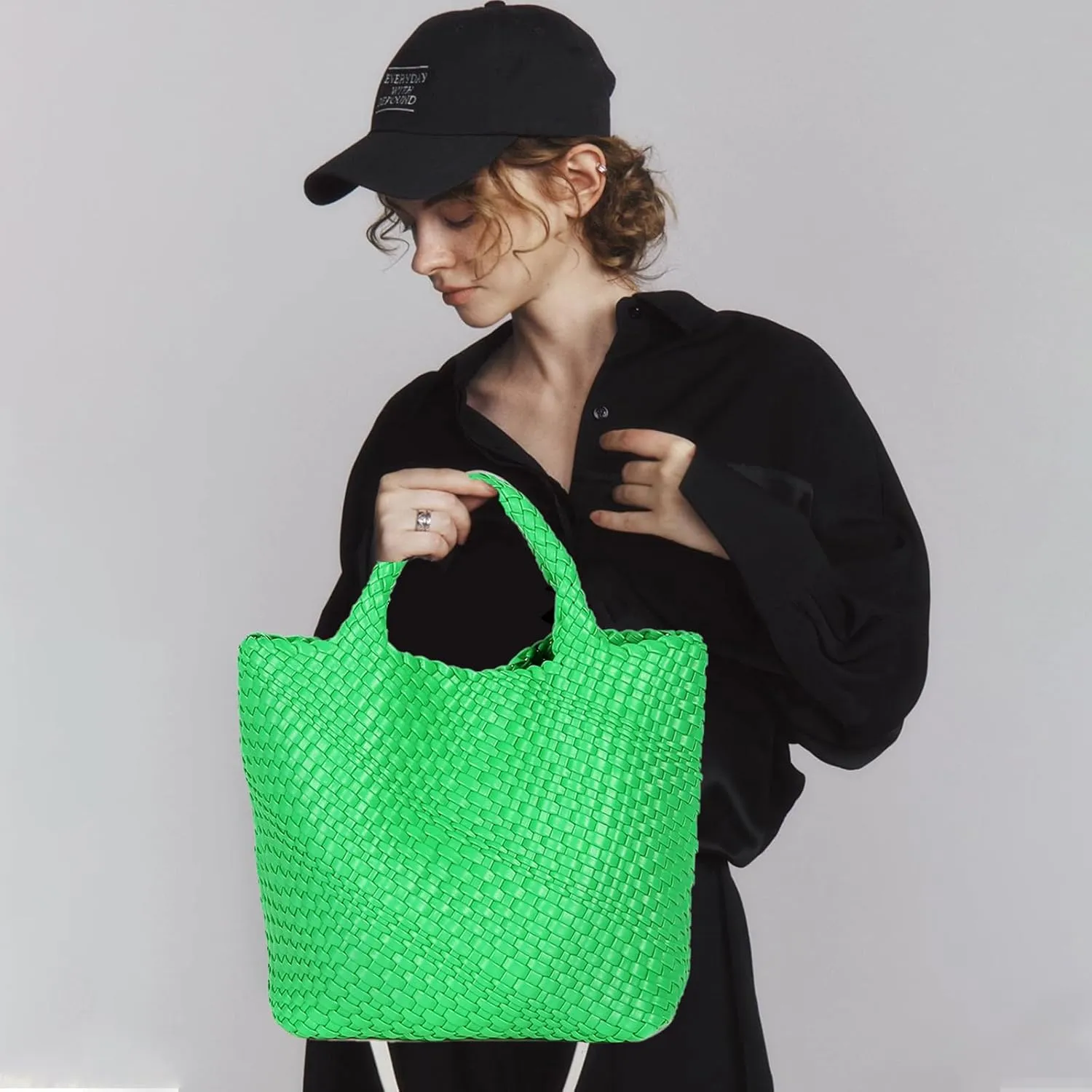 JINMANXUE Fashion Woven Bag Shopper Bag Travel Handbags and Purses Women Tote Bag Large Capacity Shoulder Bags
