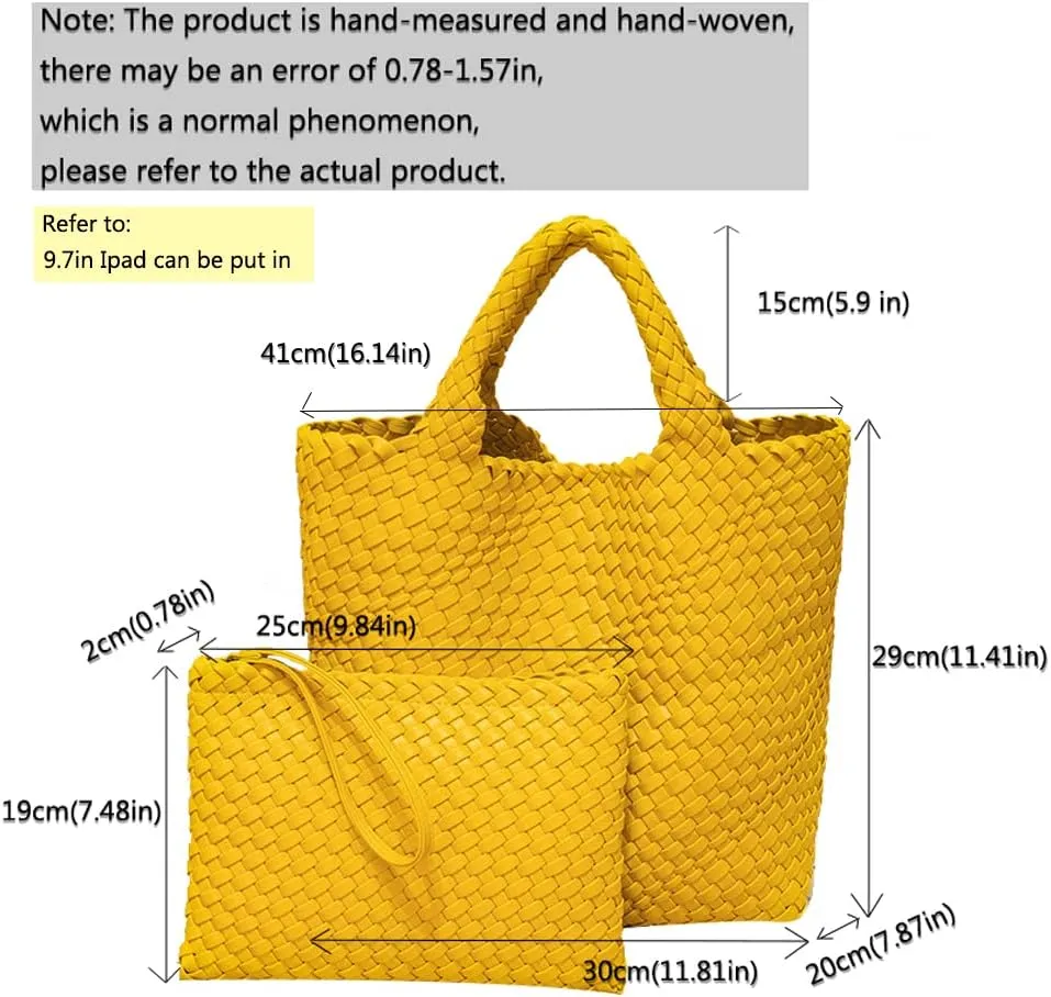 JINMANXUE Fashion Woven Bag Shopper Bag Travel Handbags and Purses Women Tote Bag Large Capacity Shoulder Bags