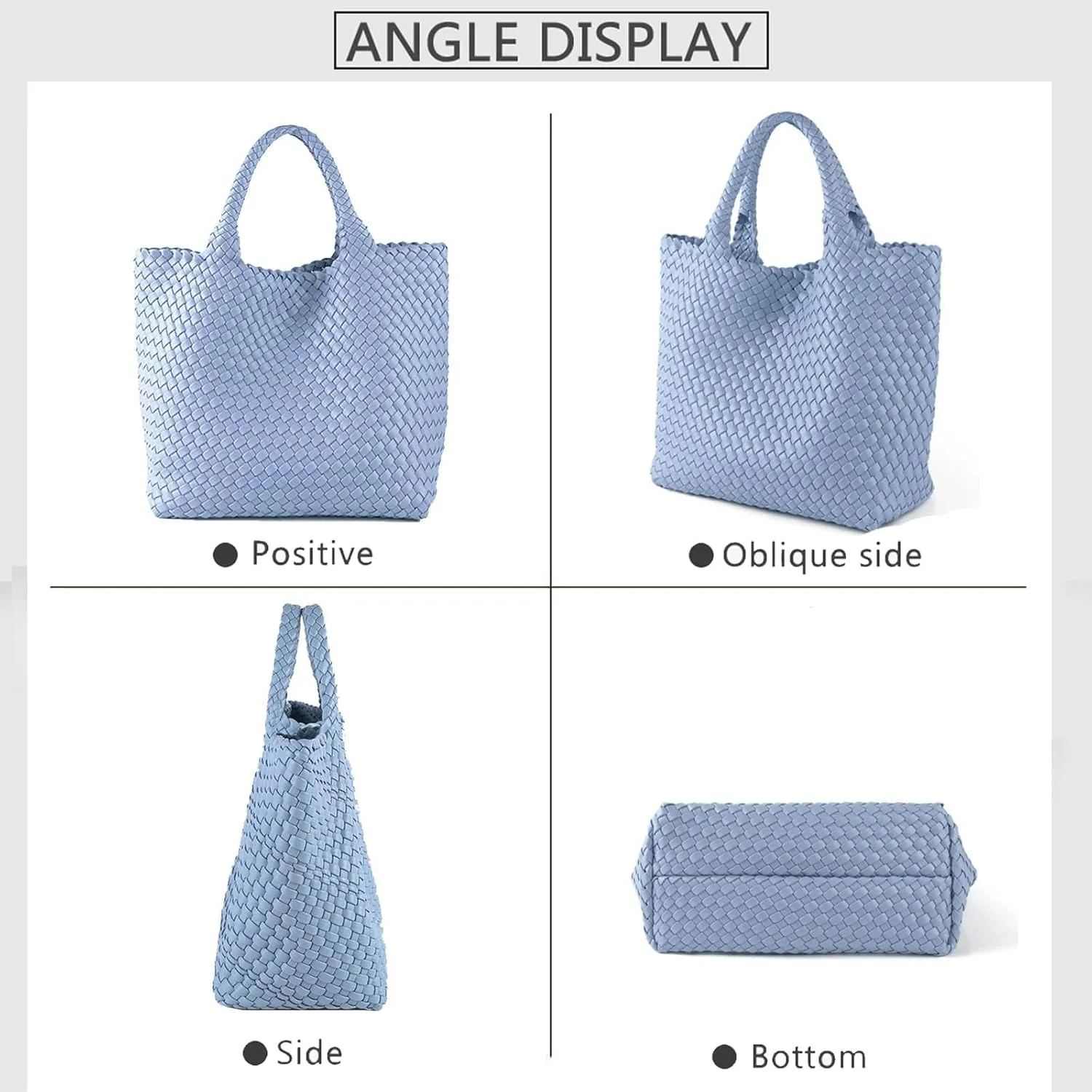 JINMANXUE Fashion Woven Bag Shopper Bag Travel Handbags and Purses Women Tote Bag Large Capacity Shoulder Bags