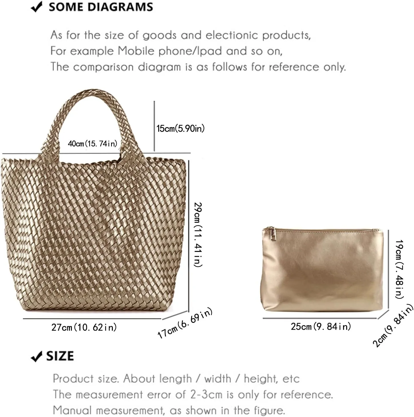 JINMANXUE Fashion Woven Bag Shopper Bag Travel Handbags and Purses Women Tote Bag Large Capacity Shoulder Bags