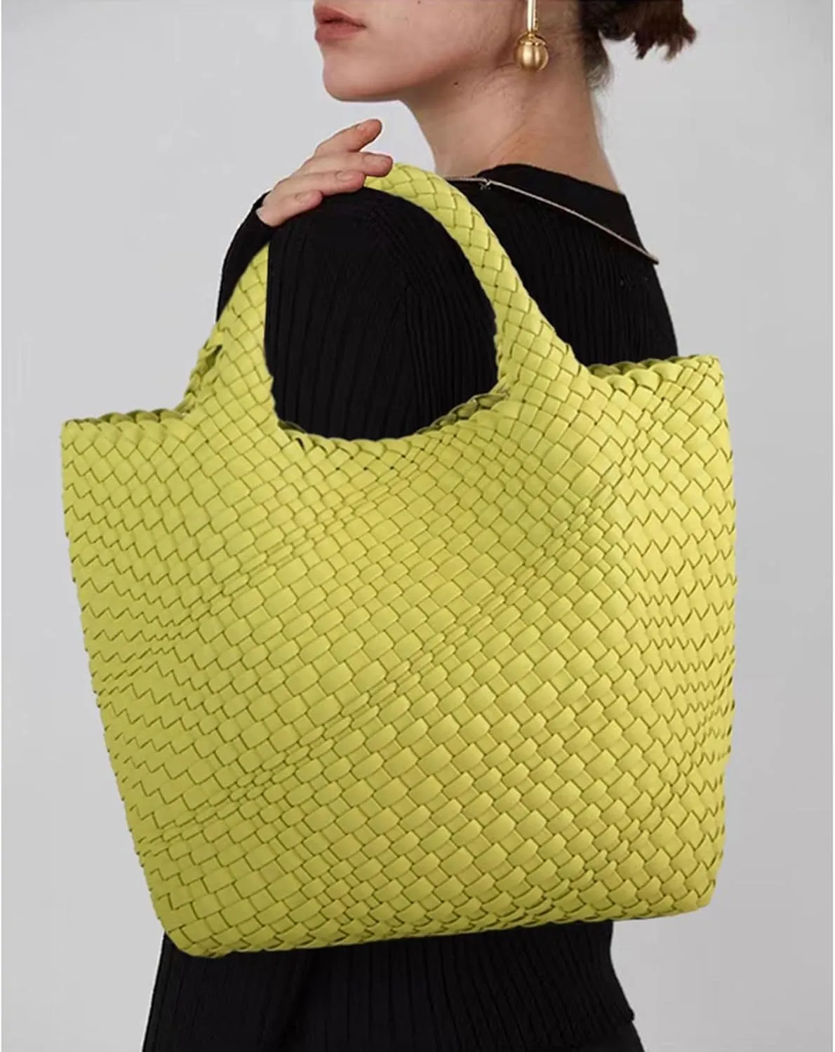 JINMANXUE Fashion Woven Bag Shopper Bag Travel Handbags and Purses Women Tote Bag Large Capacity Shoulder Bags