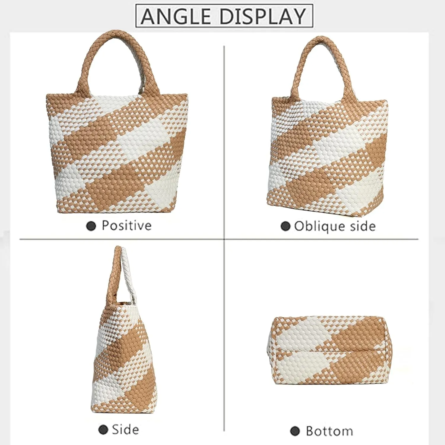 JINMANXUE Fashion Woven Bag Shopper Bag Travel Handbags and Purses Women Tote Bag Large Capacity Shoulder Bags