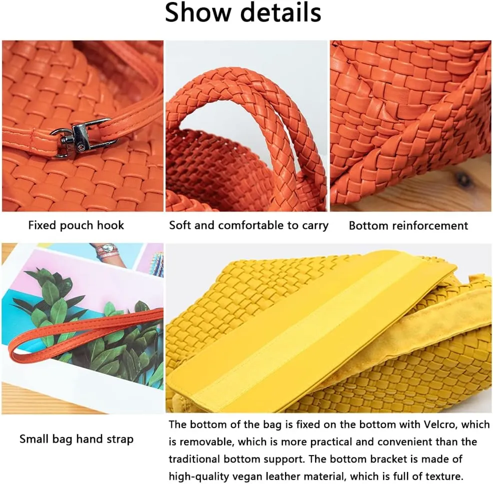 JINMANXUE Fashion Woven Bag Shopper Bag Travel Handbags and Purses Women Tote Bag Large Capacity Shoulder Bags