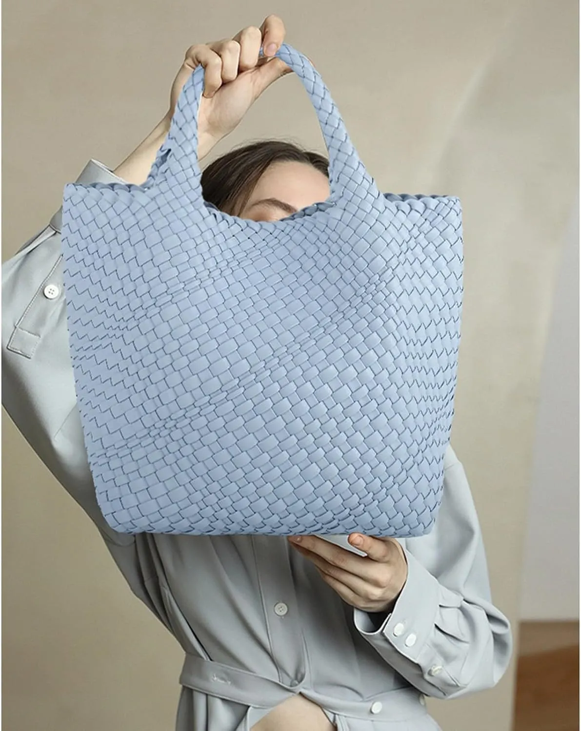 JINMANXUE Fashion Woven Bag Shopper Bag Travel Handbags and Purses Women Tote Bag Large Capacity Shoulder Bags