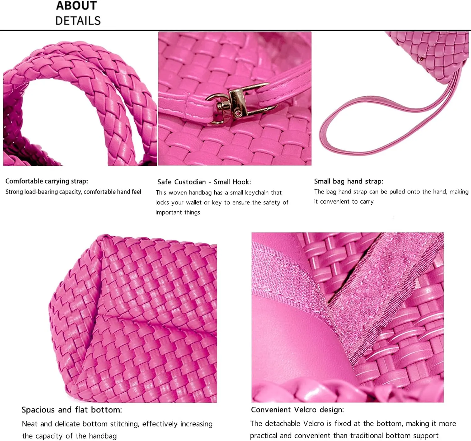 JINMANXUE Fashion Woven Bag Shopper Bag Travel Handbags and Purses Women Tote Bag Large Capacity Shoulder Bags
