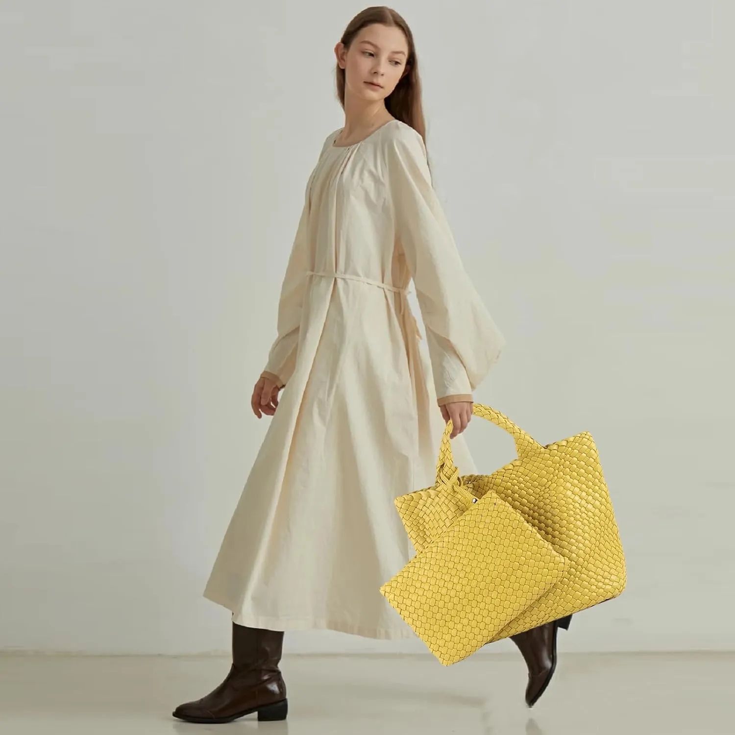 JINMANXUE Fashion Woven Bag Shopper Bag Travel Handbags and Purses Women Tote Bag Large Capacity Shoulder Bags
