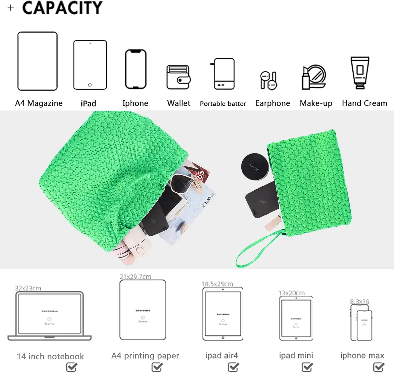 JINMANXUE Fashion Woven Bag Shopper Bag Travel Handbags and Purses Women Tote Bag Large Capacity Shoulder Bags