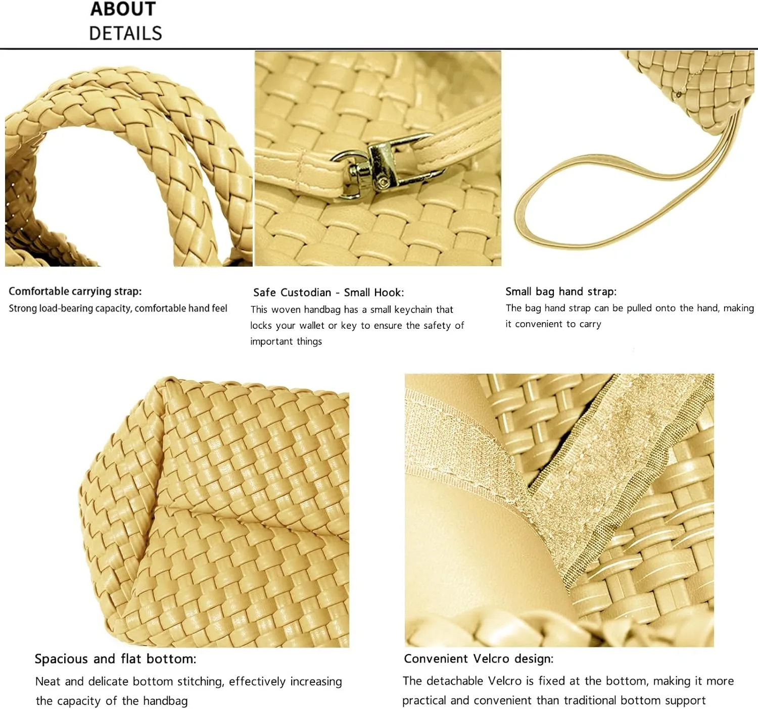 JINMANXUE Fashion Woven Bag Shopper Bag Travel Handbags and Purses Women Tote Bag Large Capacity Shoulder Bags