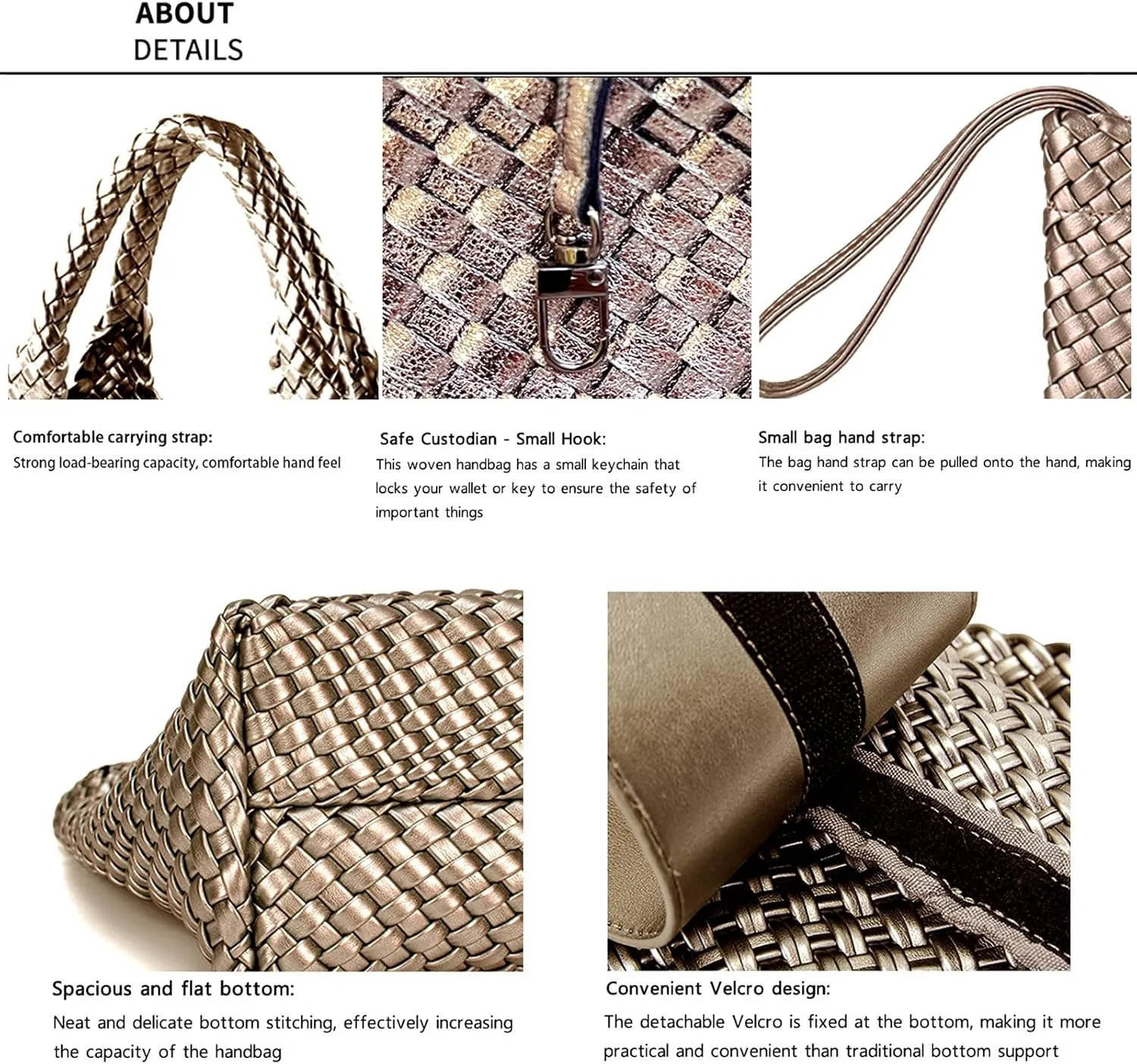 JINMANXUE Fashion Woven Bag Shopper Bag Travel Handbags and Purses Women Tote Bag Large Capacity Shoulder Bags