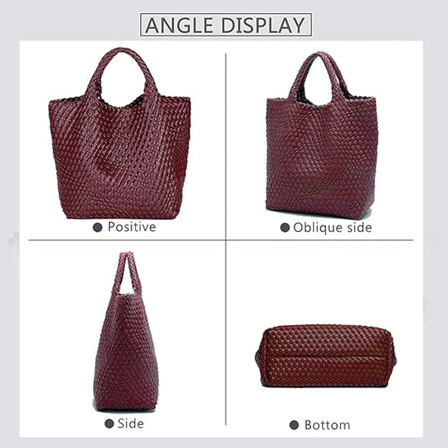 JINMANXUE Fashion Woven Bag Shopper Bag Travel Handbags and Purses Women Tote Bag Large Capacity Shoulder Bags